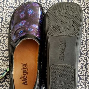 Alegria Peacock slip on shoes.